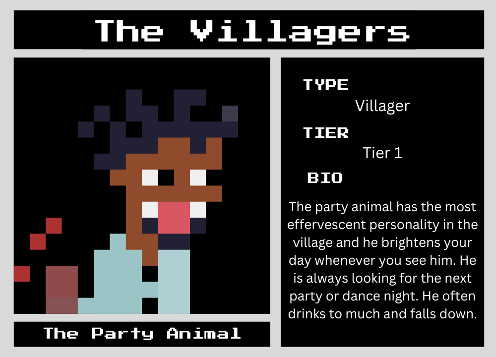 The Party Animal biography card